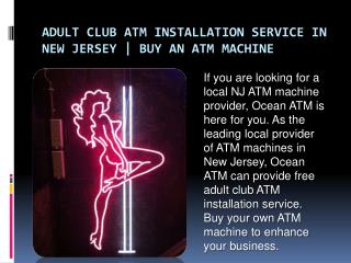 Adult Club ATM Installation Service in New Jersey | Buy an ATM Machine