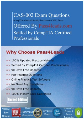 CompTIA CAS-002 CASP Practice Questions - CAS-002 PDF Dumps