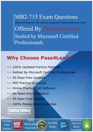Microsoft MB2-715 MCP Practice Questions - MB2-715 PDF Dumps