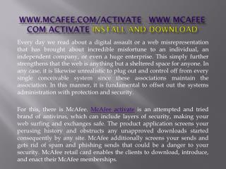 www McAfee com activate - McAfee support - mcafee.com/activate