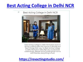 Which one is the best acting college in Delhi NCR