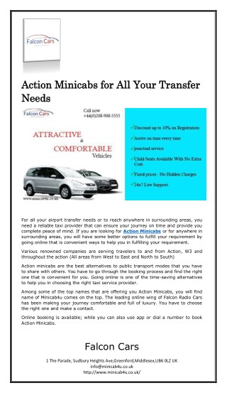 Action Minicabs for All Your Transfer Needs