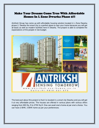 Make your dreams come true with affordable homes in L Zone Dwarka phase 2!!!