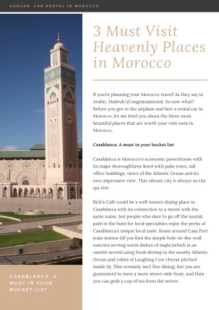 AddCar: 3 Must Visit Heavenly Places in Morocco!