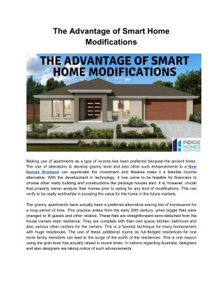 The Advantage of Smart Home Modifications
