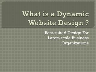 What is a Dynamic Website Design ?