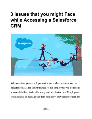 3 Issues that you might Face while Accessing a Salesforce CRM