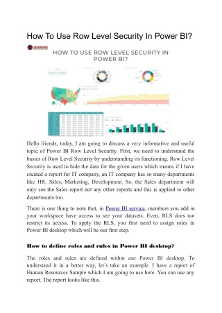 How To Use Row Level Security In Power BI?