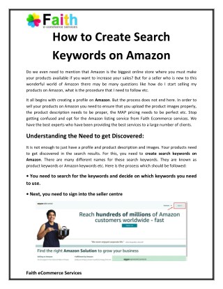 How to Create Search Keywords on Amazon