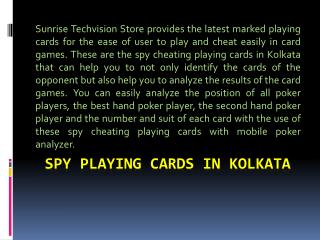 Be the Expert in Card Games with Spy Playing Cards in Kolkata