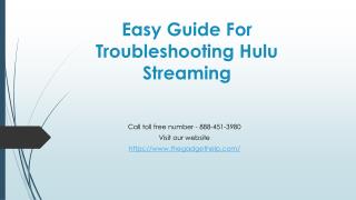 Easy Guide For Troubleshooting Hulu Streaming 888-451-3980