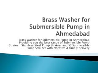 Brass Washer for Submersible Pump in Ahmedabad