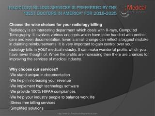 Radiology Billing Services is Preferred By the “Best Doctors in America” for 2018-2025