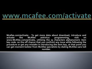 MCAFEE.COM/ACTIVATE- ACTIVATE MCAFEE ANTIVIRUS