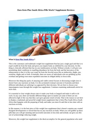 Keto Plus South Africa – Diet Pills Reviews Shark Tank & Where To Buy