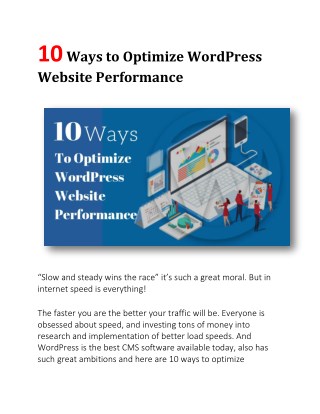 10 Ways to Optimize WordPress Website Performance