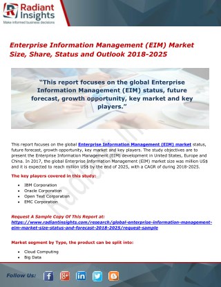 Enterprise Information Management (EIM) Market Size, Share, Status and Outlook 2018-2025