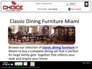 Classic Style Dining Room Furniture Orlando, Miami, Tampa, Florida FL