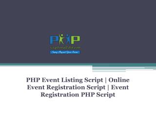 PHP Event Listing Script | Online Event Registration Script
