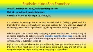 Online Statistics Tutor San Francisco - A Complete Help for Statistics