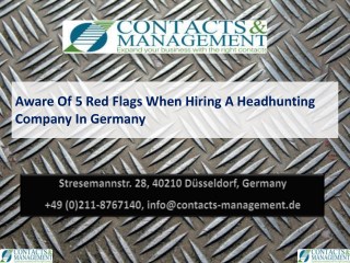 Aware Of 5 Red Flags When Hiring A Headhunting Company In Germany