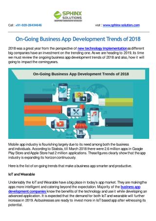 On-Going Business App Development Trends of 2018