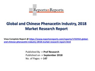 Global Phenacetin Industry with a focus on the Chinese Market