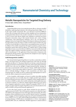 Metallic Nanoparticles for Targeted Drug Delivery