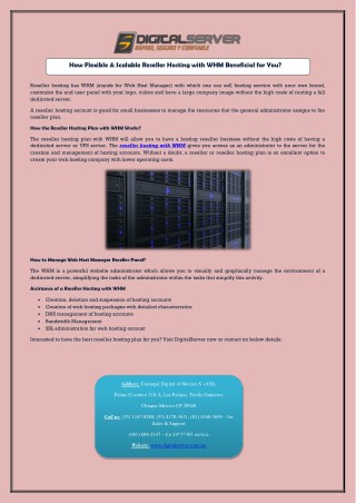 How Flexible & Scalable Reseller Hosting with WHM Beneficial for You?