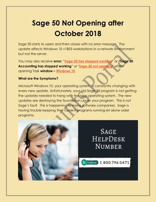 Sage 50 Not Opening after October 2018