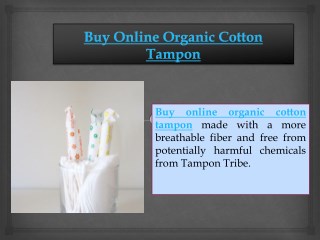 Buy Online Organic Cotton Tampon