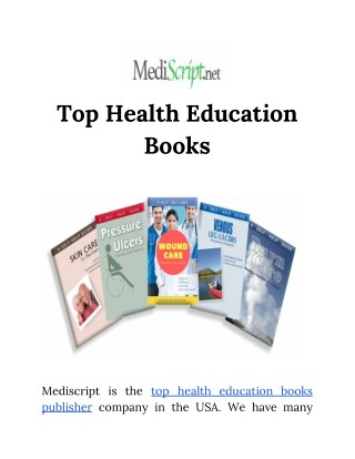 Top Health Education Books