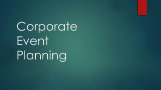 Corporate event Planning