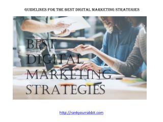 GUIDELINES FOR THE BEST DIGITAL MARKETING STRATEGIES ONLINE MARKETING