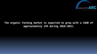 The organic farming market is expected to grow with a CAGR of approximately 15%.
