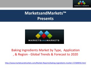 Baking Ingredients Market Research report