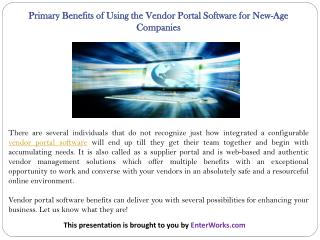 Primary Benefits of Using the Vendor Portal Software for New-Age Companies