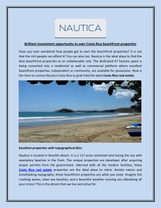 Brilliant investment opportunity to own Costa Rica beachfront properties
