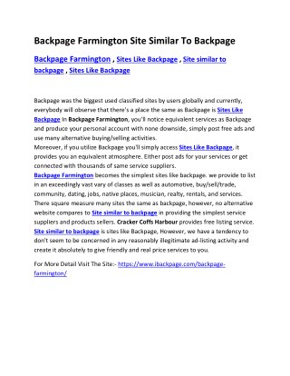 Backpage Farmington Site Similar To Backpage