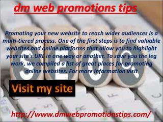 DM Web Promotions Tips