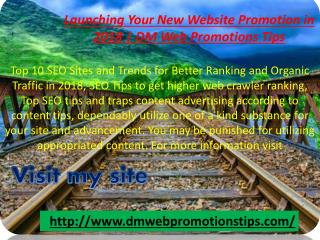 Launching Your New Website Promotion in 2018 | DM Web Promotions Tips