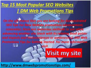 Top 10 SEO Sites | DM Web Promotions Tips