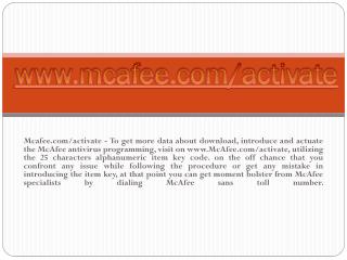 MCAFEE.COM/ACTIVATE- ACTIVATE MCAFEE ANTIVIRUS ONLINE
