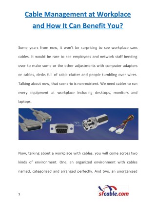 Cable Management at Workplace and How It Can Benefit You?