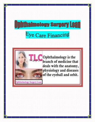 Ophthalmology Surgery Loan - Eye Care Financing