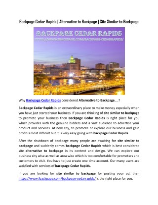Backpage Cedar Rapids | Back page Cedar Rapids