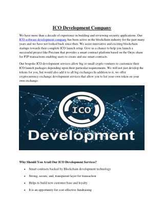 ICO Development Company