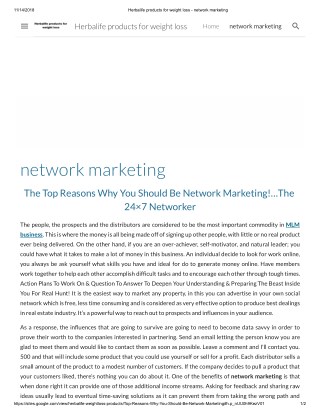 The Top Reasons Why You Should Be Network Marketing!…The 24×7 Networker