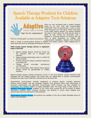 Assistive technology devices for adaptivetechsolutions.com