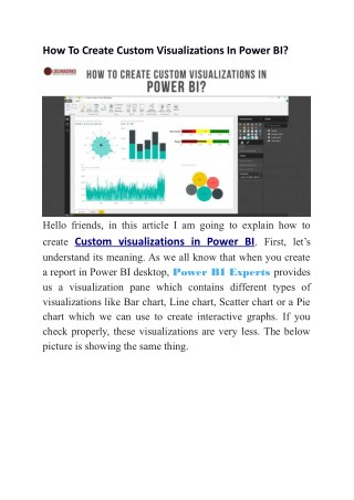 How To Create Custom Visualizations In Power BI?